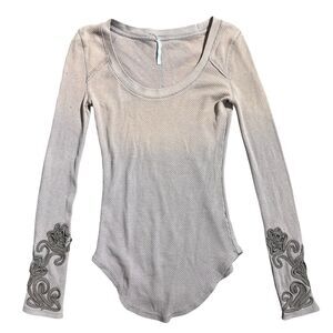 Free People Masquerade Long Sleeve with Embroidered Cuffs